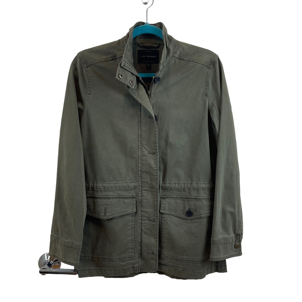 Lucky Brand Point Collar Long Sleeve Button Front Utility Jacket Sz. SP - Picture 7 of 13